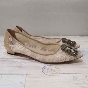 Manila Blahnik Lace Flat